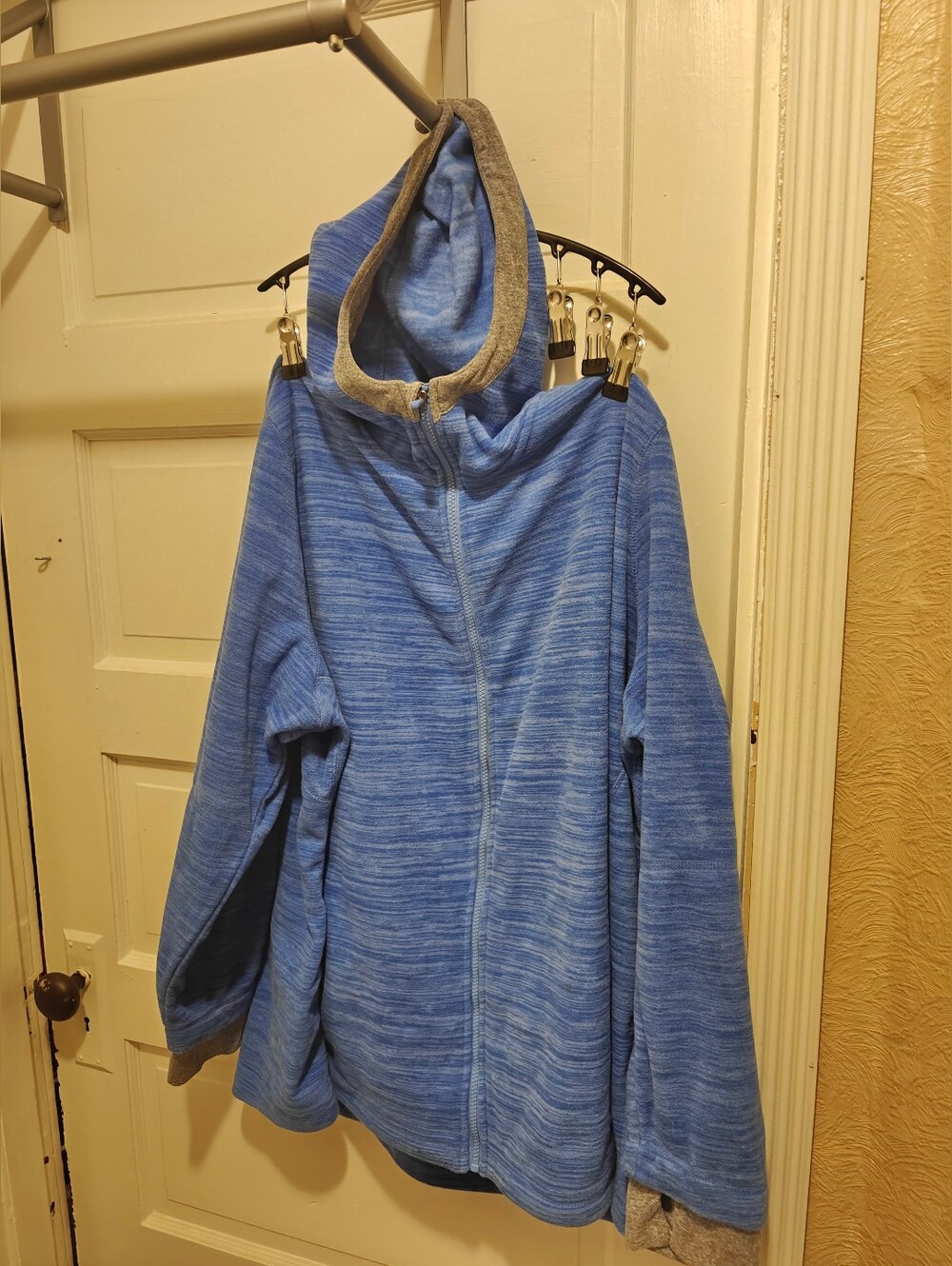 Tek Gear Womens Plus Fleece Hooded Full Zip Jacket Blue 3X Activewear